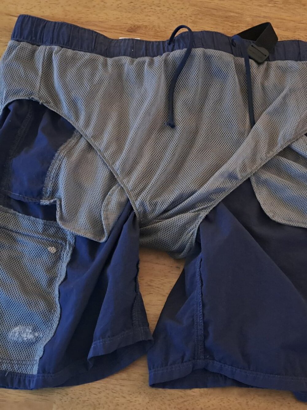 The North Face Mens Medium Hiking Shorts Navy Blue Nylon belt cargo gorpcore 32" - Picture 13 of 15